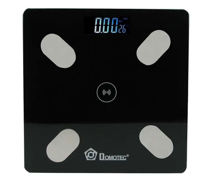Смарт-весы электронные Domotec с Bluetooth, стеклянная платформа, измерение жира, мышц, костей и ИМТ для дома - изображение 3