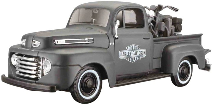 Набір моделей Maisto Ford F-1 1948 і Harley-Davidson WLA Flathead 1942 1:24 Сірий MST32185 (090159321859) - зображення 2