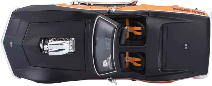 Металева модель автомобіля Maisto Harley-Davidson Edition Chevrolet Corvette 1970 1:24 Чорно-помаранчева MST32193 (090159321934) - зображення 5
