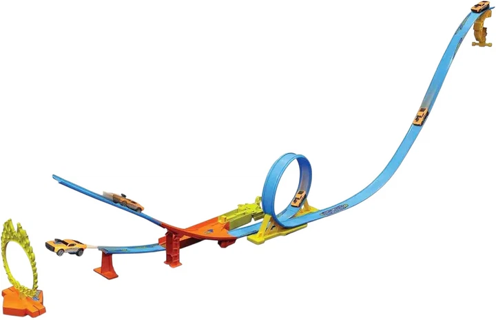 Tor samochodowy Maisto Fresh Metal 100 Loop And Launch z pętlą i wyskocznią + auto 1:64 MST12552 (090159125525) - obraz 4