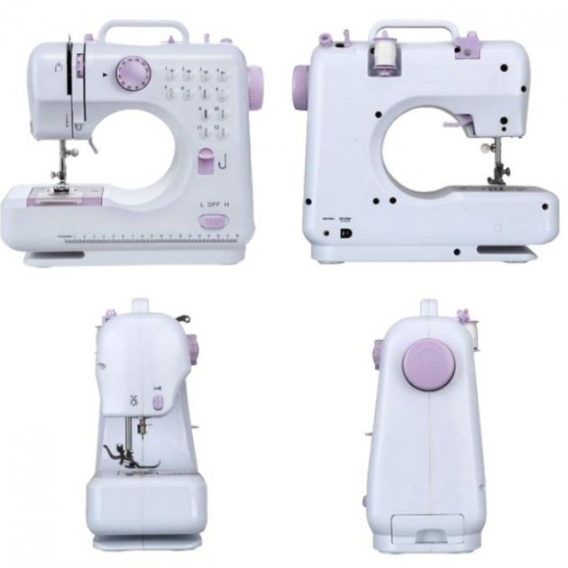 Портативна електрична швейна машинка Sewing Machine 505/1250, 12 програм строчок, реверс, підсвічування, педаль, автоматичне намотування нитки, компактна та легка - Фото 7 Портативна електрична швейна машинка Sewing Machine 505/1250, 12 програм строчок, реверс, підсвічування, педаль, автоматичне намотування нитки, компактна та легка - изображение 7