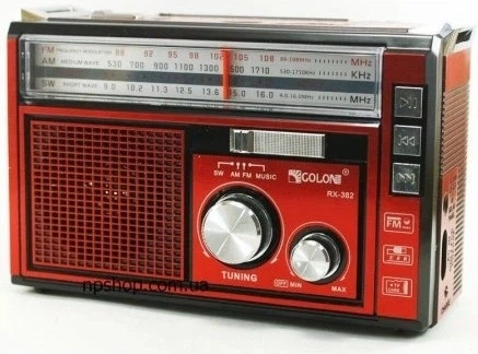 Портативне радіо Golon RX-382 з Bluetooth, USB, microSD, LED-фонарем, MP3-плеєром, аккумулятором, AM/FM/SW радіоприймач для дому, дачі та подорожей Червоний - зображення 4