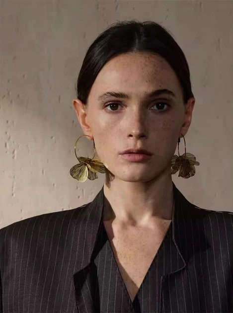Женские серьги-подвески "Мальва" - изображение 5
