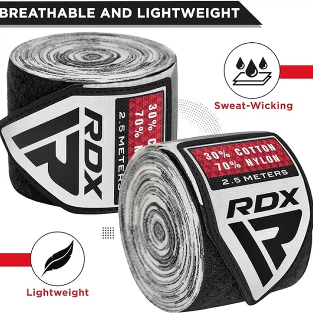 Бинти Дитячі RDX HAND WRAPS 2.5 kids Камуфляжний-Сірий MISC (HWJ-CG) - изображение 2