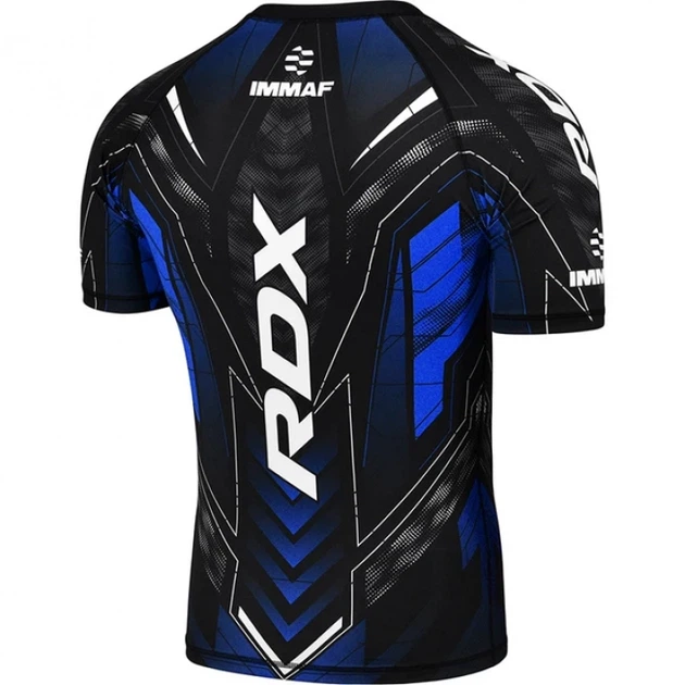 Компресійна Футболка RDX IMMAF Approved Half Sleeves Compression Shirt Чорно-Синій M (CSH-IMF-1U-M) - изображение 2