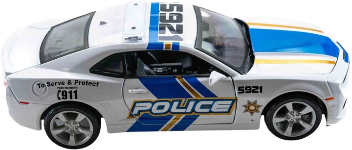 Металлическая модель автомобиля Maisto Chevrolet Camaro SS Полиция 1:24 Бело-синий MST31208 (090159312086) - Фото 4 Металлическая модель автомобиля Maisto Chevrolet Camaro SS Полиция 1:24 Бело-синий MST31208 (090159312086) - изображение 4