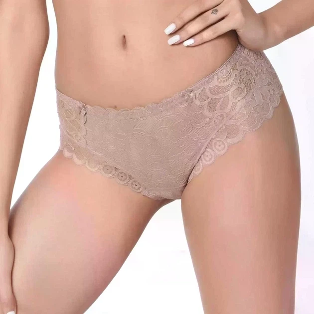 Кружевные трусики бразилианы средней посадки Lanny mode 21118 XXL, капучино - Фото 1 Кружевные трусики бразилианы средней посадки Lanny mode 21118 XXL, капучино - изображение 1