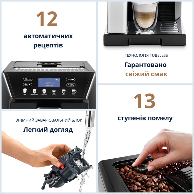 Кавомашина DELONGHI Eletta Cappuccino Evo ECAM 46.860.B Б/В - зображення 7