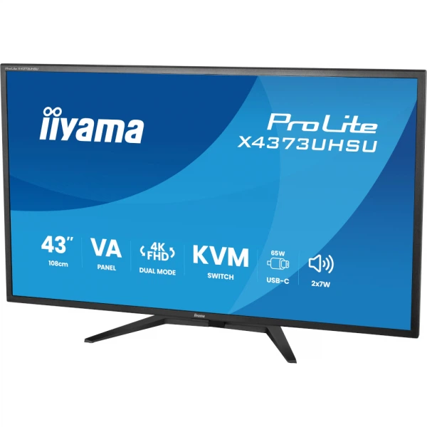 IIYAMA 42.5" 16:9 ips рк монітор, 3840х2160, 3 мс (gtg), 60 Гц, 450 кд/м2, kvm, hdr10, PiP/PbP, 2xHDMI 2.0/ x4373uhsu-b2 - Фото 5 IIYAMA 42.5" 16:9 ips рк монітор, 3840х2160, 3 мс (gtg), 60 Гц, 450 кд/м2, kvm, hdr10, PiP/PbP, 2xHDMI 2.0/ x4373uhsu-b2 - изображение 5