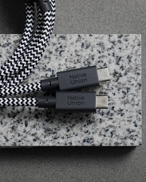 Кабель Native Union Belt USB-C на 2xUSB-C 140W (Zebra) (2 м) - изображение 3