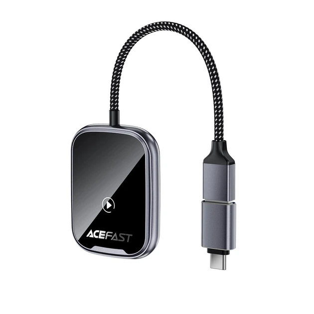 Автомобільний бездротовий адаптер Carplay/Android Auto ACEFAST QC1 Wireless Adapter for Car Grey - изображение 3