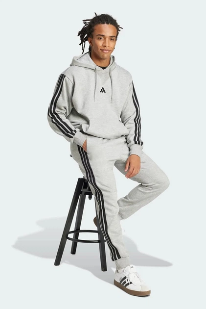 Штани Essentials Essentials 3-Stripes Fleece Grey JE6318 M - Фото 3 Штани Essentials Essentials 3-Stripes Fleece Grey JE6318 M - зображення 3