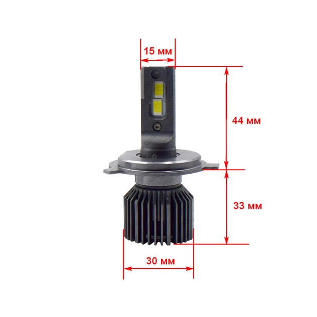 Світлодіодна LED лампа CYCLONE H4 6000K 12000LM TYPE 45 2 шт комплект - зображення 3