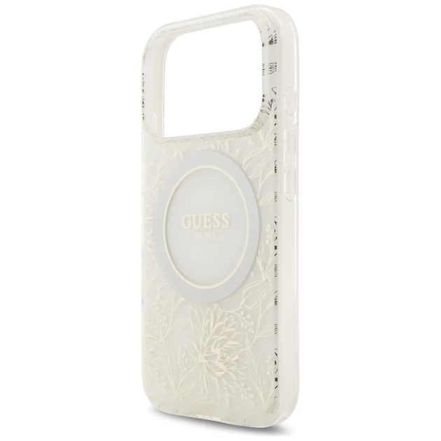 Чохол Guess IML Flowers Electro Pearl Strap для iPhone 17 Pro White with MagSafe (GUHMP17LHCPOFPH) - зображення 6