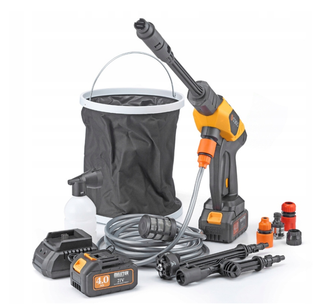 Аккумуляторная мойка высокого давления MAJSTER PRO MP-0360 1000 Вт 60 бар 2 АКБ 4Ah Сумка - изображение 7