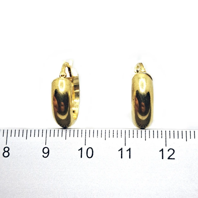Серьги серебро позолоченное 925° 2,66г. 1,5 см кольца (301/15SC) - изображение 7