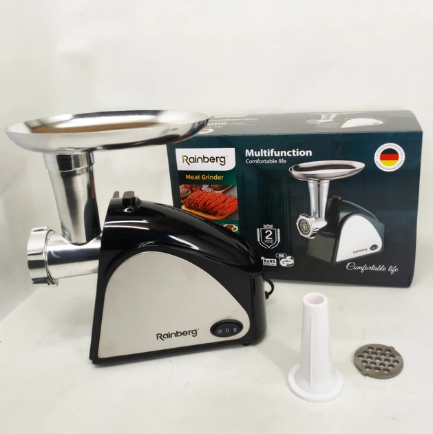 Электрическая мясорубка Rainberg RB-678 3000W с насадкой для колбас шнековая электромясорубка - изображение 4