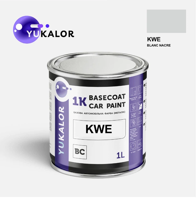 Автомобільна фарба YUKALOR PEUGEOT KWE blanc nacre 2008 2022 1л - Фото 1 Автомобільна фарба YUKALOR PEUGEOT KWE blanc nacre 2008 2022 1л - изображение 1