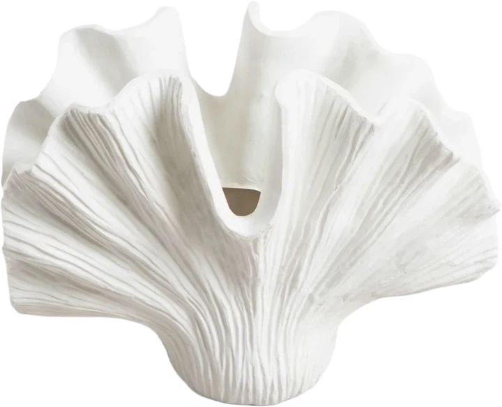 Wazon Homla Evania w kształcie muszli biały 20x11x16 cm (5906496729584) - obraz 3