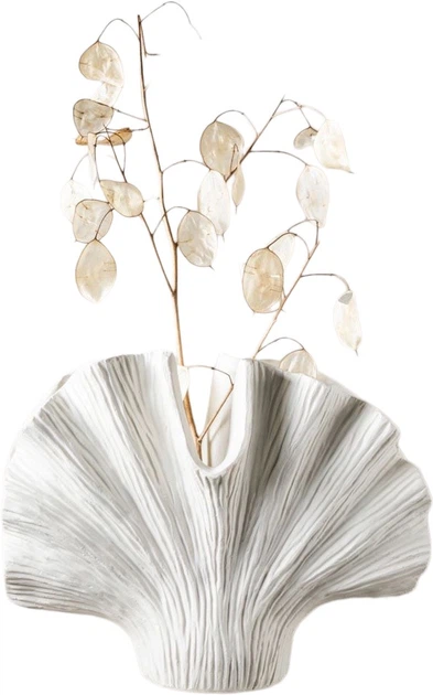 Wazon Homla Evania w kształcie muszli biały 20x11x16 cm (5906496729584) - obraz 6