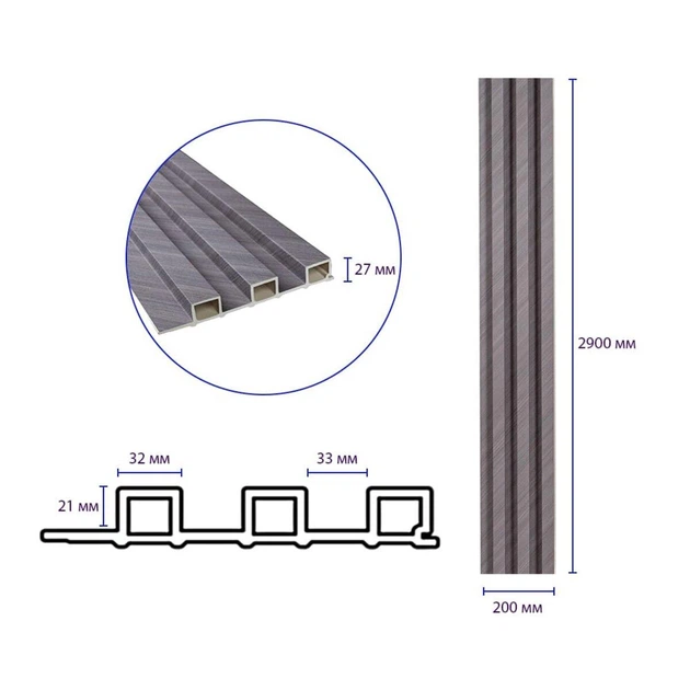 Декоративна рейка Sticker Wall SW-00003004 200х27х2900 мм дерево - зображення 3