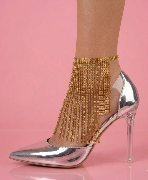 Декоративний браслет на ногу «Кристальна завіса» зі стразовими нитками Honey Fashion Accessories золотистий (12016) - Фото 1 Декоративний браслет на ногу «Кристальна завіса» зі стразовими нитками Honey Fashion Accessories золотистий (12016) - изображение 1
