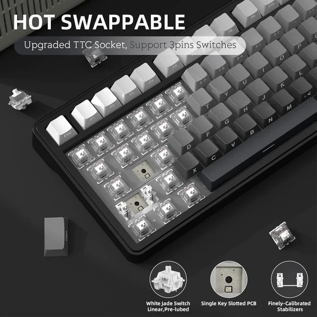 Ігрова механічна клавіатура ATTACK SHARK X85 Gradien black (Moonlit night) - зображення 7