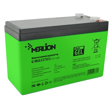 Акумуляторна батарея для ДБЖ GEL Merlion G-MLG1275F2, 12V, 7.5Ah, F2, Green - Фото 1 Акумуляторна батарея для ДБЖ GEL Merlion G-MLG1275F2, 12V, 7.5Ah, F2, Green - зображення 1
