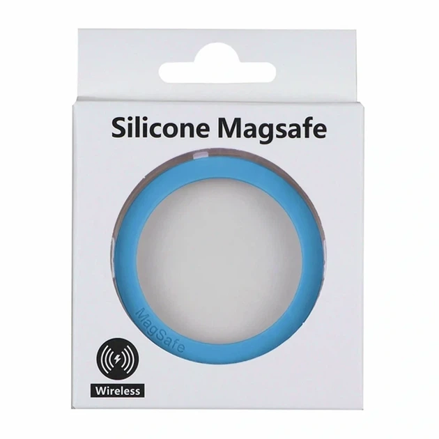 Кольцо Silicone MagSafe 0.6мм голубое для смартфонов с магнитным креплением - изображение 2