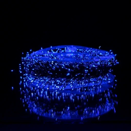Гирлянда комнатная 50м 1500 LED синий цвет медная проводка для декора Хвойная лапа - изображение 3