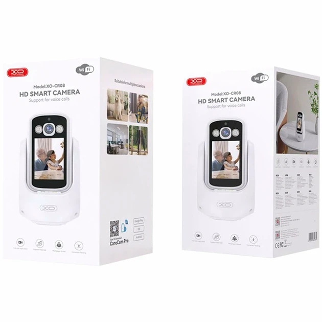 Смарт камера 1080p двухсторонняя связь микрофон Wi-Fi белая XO CR08 - Фото 2 Смарт камера 1080p двухсторонняя связь микрофон Wi-Fi белая XO CR08 - изображение 2
