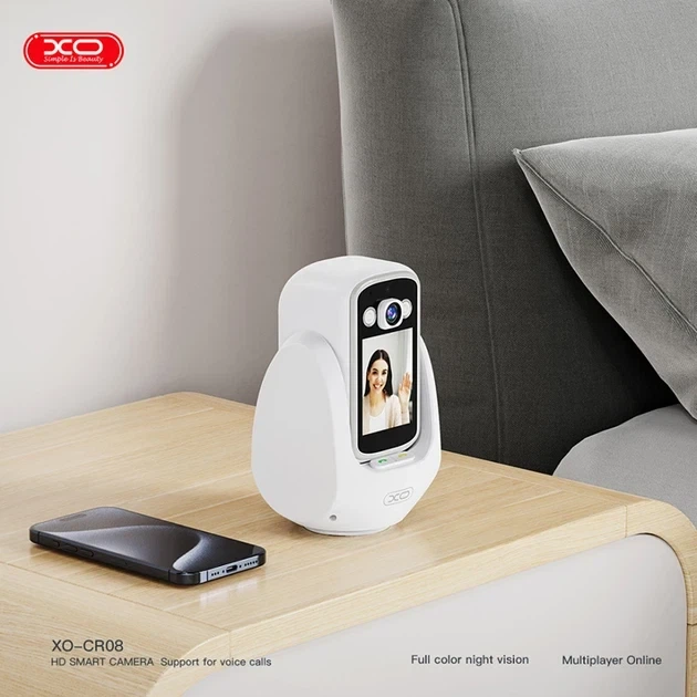 Смарт камера 1080p двухсторонняя связь микрофон Wi-Fi белая XO CR08 - Фото 5 Смарт камера 1080p двухсторонняя связь микрофон Wi-Fi белая XO CR08 - изображение 5