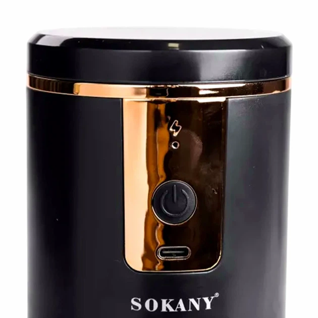 Кавомолка електрична ножова 1200 мАг USB 250мл чорна для дрібного помелу Sokany SK-04026 - зображення 7