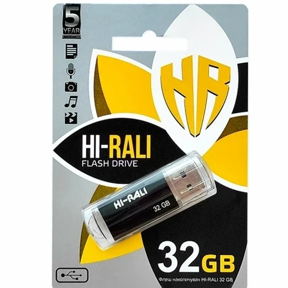 Флешка USB 32GB черный пластик металл для хранения данных Hi-Rali Corsair - Фото 2 Флешка USB 32GB черный пластик металл для хранения данных Hi-Rali Corsair - изображение 2