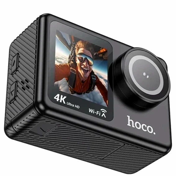 Экшн-камера Hoco DV101 4K 16MP Wi-Fi водонепроницаемая с аккумулятором 900mAh черный - Фото 2 Экшн-камера Hoco DV101 4K 16MP Wi-Fi водонепроницаемая с аккумулятором 900mAh черный - изображение 2