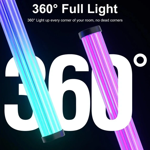 RGB лампа 10Вт 33см с Bluetooth и пультом управления для геймеров и вечеринок DX24016 Черный - Фото 6 RGB лампа 10Вт 33см с Bluetooth и пультом управления для геймеров и вечеринок DX24016 Черный - изображение 6