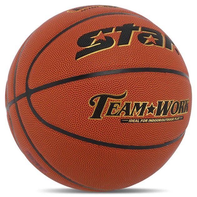 Мяч баскетбольный Star Team Work BB3117 №7 Оранжевый (57623100) - Фото 2 Мяч баскетбольный Star Team Work BB3117 №7 Оранжевый (57623100) - изображение 2