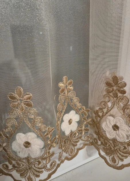 Комплект занавесок 180х110см на створку окон Firanka Damask 2шт розовый и коричневый (12_4ф) - Фото 3 Комплект занавесок 180х110см на створку окон Firanka Damask 2шт розовый и коричневый (12_4ф) - изображение 3