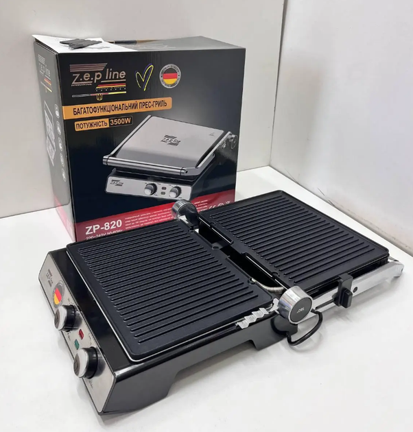 Электрогриль Zepline ZP-820 3500 Вт со съёмными антипригарными пластинами для мяса овощей и бутербродов - изображение 9