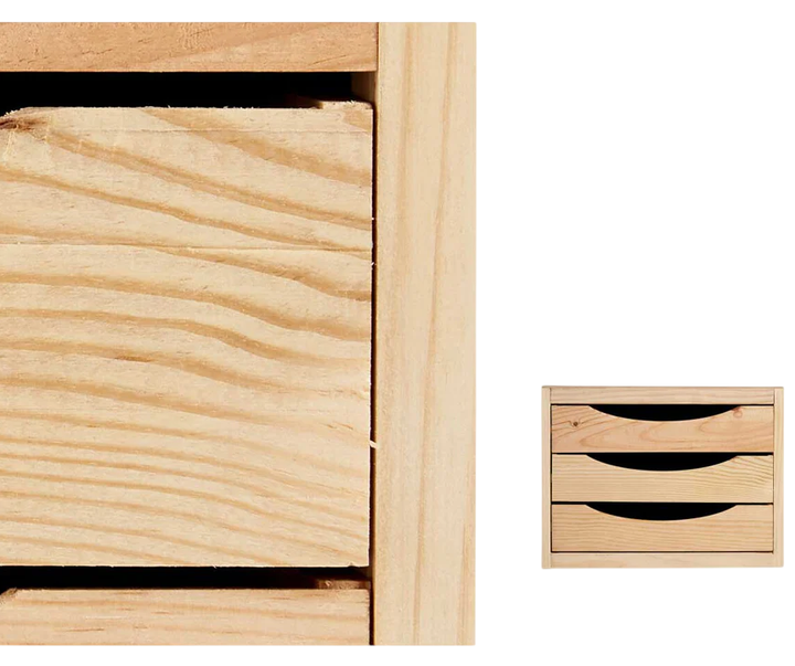 Organizer Kipit Mini 3 szuflady drewniany 29 x 30 x 39 cm (8430852829771) - obraz 4