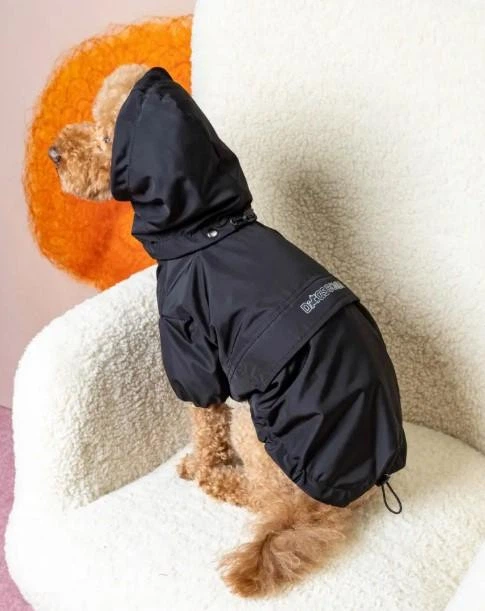 Дождевик-куртка для собак флис Dogs Bomba черный M-147 7р - изображение 2