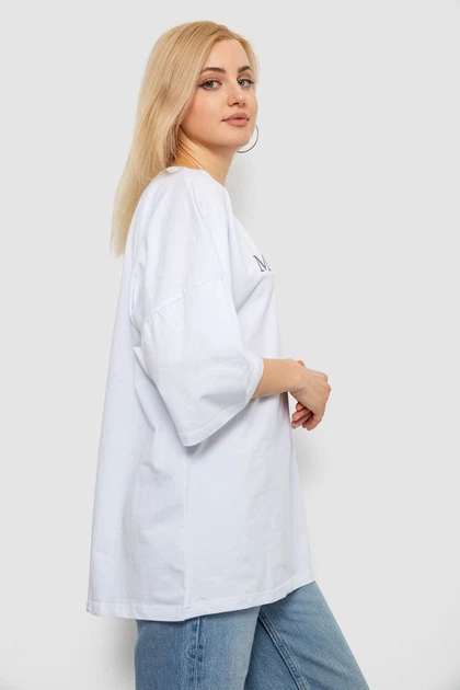 Футболка жіноча з принтом, колір білий, 244R3015 XXXL 244R3015 (130646_874071) - Фото 3 Футболка жіноча з принтом, колір білий, 244R3015 XXXL 244R3015 (130646_874071) - зображення 3