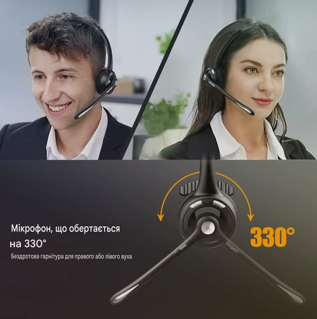 Беспроводная гарнитура Тecknet с микрофоном, шумоподавление, mute - изображение 4