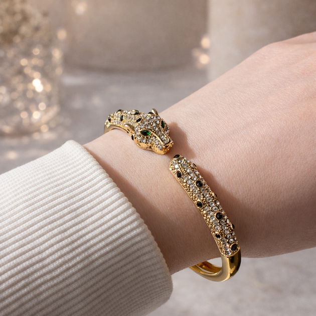 Браслет в стиле Cartier Panthere Diamond (Gold) - Фото 1 Браслет в стиле Cartier Panthere Diamond (Gold) - изображение 1