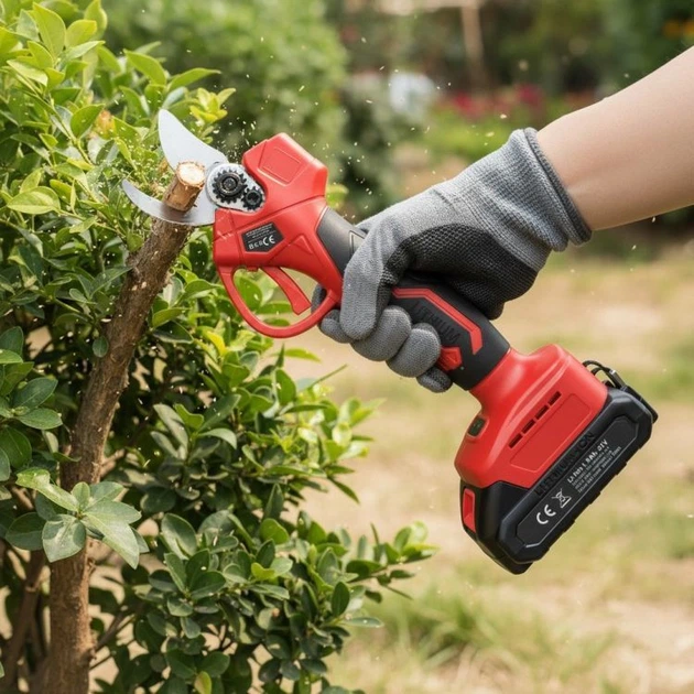 Акумуляторний секатор Bauerkraft JQ2503 Червоний - зображення 9