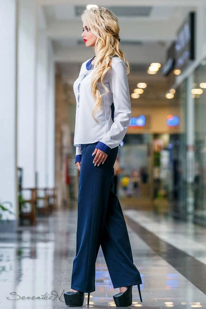 Жіночі класичні штани зі стрейч-коттону Seventeen XL Синій (2000000087917) - Фото 2 Жіночі класичні штани зі стрейч-коттону Seventeen XL Синій (2000000087917) - изображение 2