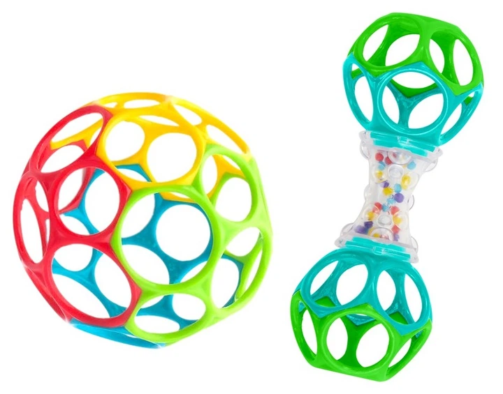 Zestaw zabawek sensorycznych Oball Grasp the Day Piłka, hantelek Wielokolorowy (74451169081) - obraz 2