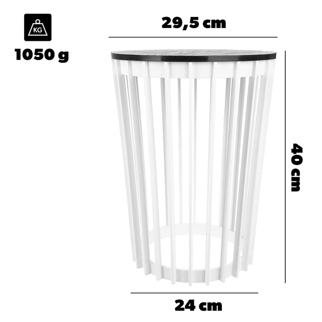 Квітник Kadax Aytre + чорна стільниця 40 см Білий K12542 (5906638323045) - зображення 3