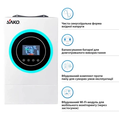 Сонячний інвертор Sako Sunon V 6.2kW - Фото 4 Сонячний інвертор Sako Sunon V 6.2kW - зображення 4
