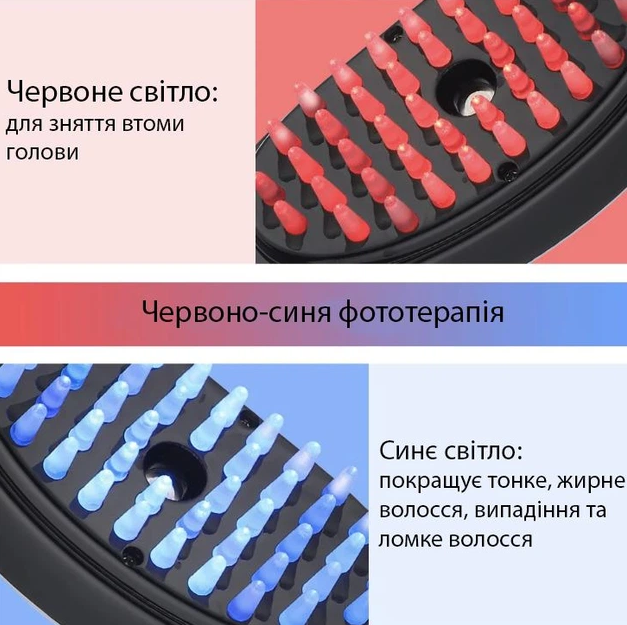Расческа для волос массажная фототерапия с распылением массажер для головы стимулирует рост волос со светодиодной подсветкой с лед терапией - изображение 4